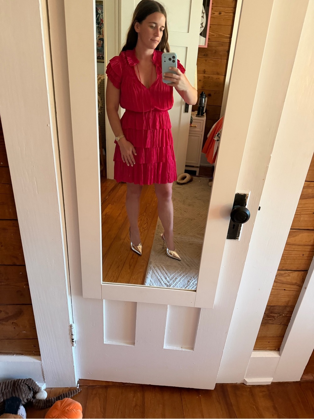 Ulla Johnson Fuchsia Tiered Ruffle Mini Dress